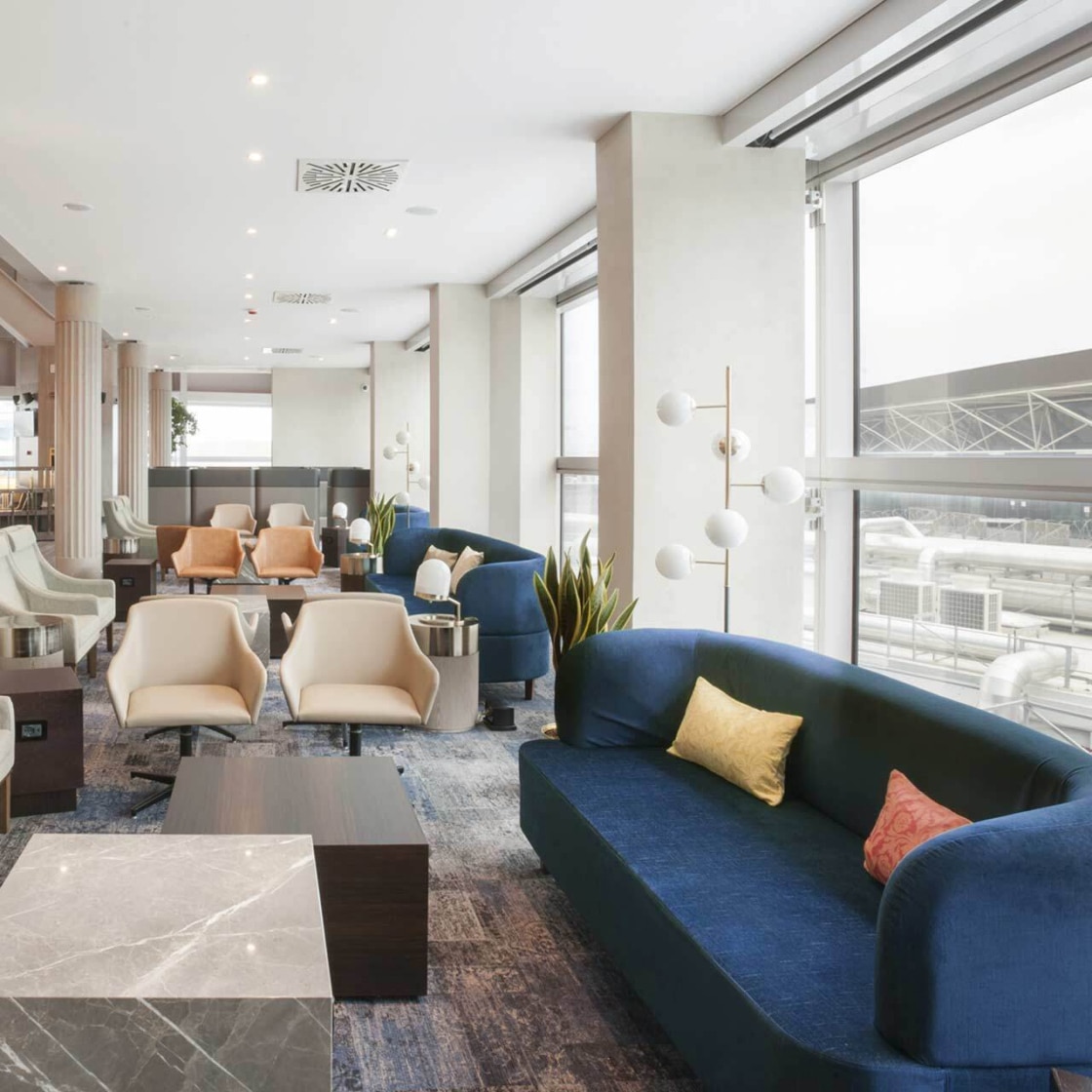Interior of a hotel lobby